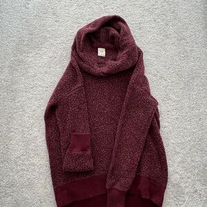 Abercrombie & Fitch Maroon Cowl Neck Sweater